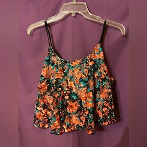 Charlotte Russe Pink Floral Crop Top